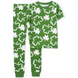 Little & Big Kids Shamrock-Print 100% Snug-Fit Cotton Pajamas 2 Piece Set