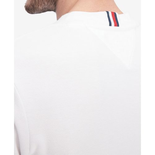 타미힐피거 Mens Monotype Logo Stripe Tipped T-Shirt