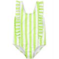 Toddler Girls Striped Ruffled One-Piece Swimsuit