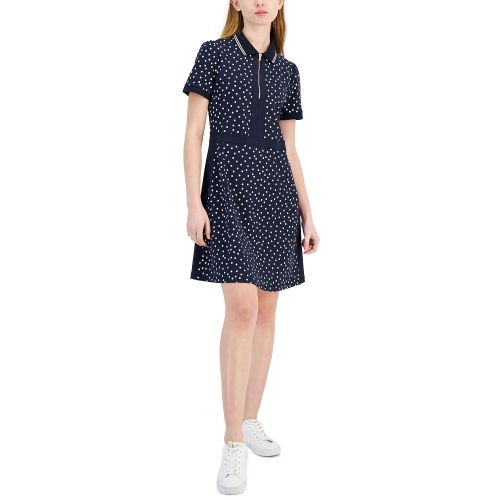 타미힐피거 Womens Dot-Print A-Line Dress