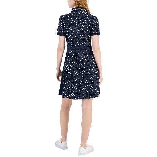 타미힐피거 Womens Dot-Print A-Line Dress