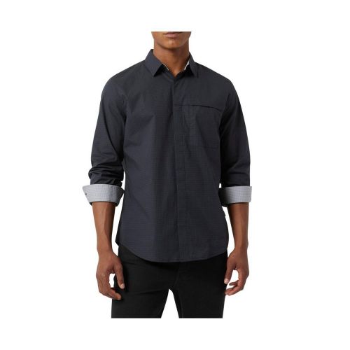 DKNY Mens City Grid Stretch Long Sleeve Shirt