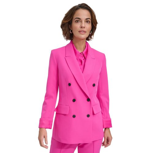 DKNY Womens Double-Breasted Jacket