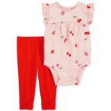 Baby Girls Fruit Bodysuit and Pants 2 Piece Set