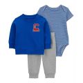 Baby Boys Little Pullover Bodysuit and Pants 3 Piece Set