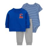 Baby Boys Little Pullover Bodysuit and Pants 3 Piece Set
