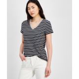 Womens Short-Sleeve Double Striped Tee