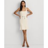 Womens Belted Double-Faced Crepe Dress