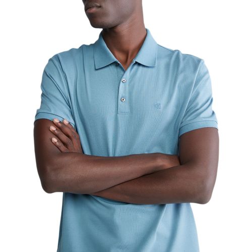 Mens Regular-Fit Smooth Cotton Monogram Logo Polo Shirt