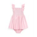 Baby Girls Smocked Cotton Jersey Dress and Bloomer Set