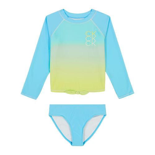  Big Girls Dip Dye Effect Rashgaurd Set Swimsuit