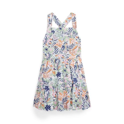 폴로 랄프로렌 Toddler and Little Girls Tropical-Print Linen-Cotton Dress