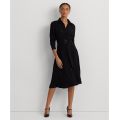 Womens Belted Double-Faced Georgette Shirtdress