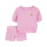 Toddler Girls Embroidered Terry 2 Piece Set