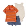 Baby Boys Little Shorts Bodysuit and T-shirt 3 Piece Set