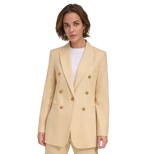 DKNY Womens Faux-Double-Breasted Button-Front Blazer