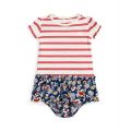 Baby Girls Striped Cotton-Blend Dress and Bloomer Set