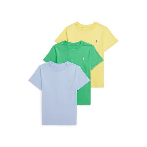 폴로 랄프로렌 Toddler and Little Boys Cotton Jersey Crewneck T-shirt Pack of 3