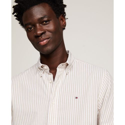 타미힐피거 Mens Regular-Fit Candy Stripe Linen Shirt