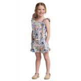 Toddler and Little Girls Tropical-Print Ruffled Cotton Romper