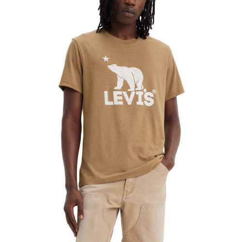 리바이스 Mens Polar Bear Logo Graphic T-Shirt