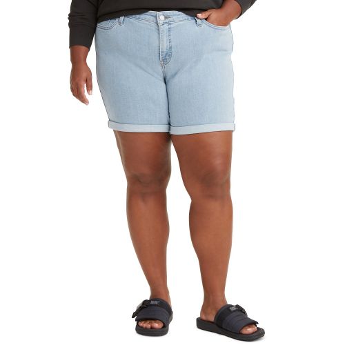 리바이스 Trendy Plus Size Mid-Length Stretch Denim Shorts