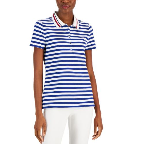 타미힐피거 Womens Twin-Tipped Striped Polo Shirt