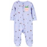 Baby Girls Plant Zip Up Cotton Sleep and Play
