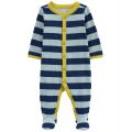 Baby Boys Striped Snap Up Cotton Sleep and Play
