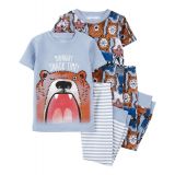 Baby Boys Bear 100% Snug Fit Cotton Pajamas 4 Piece Set