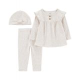 Baby Girls Take Me Home Top Pants and Beanie 3 Piece Set