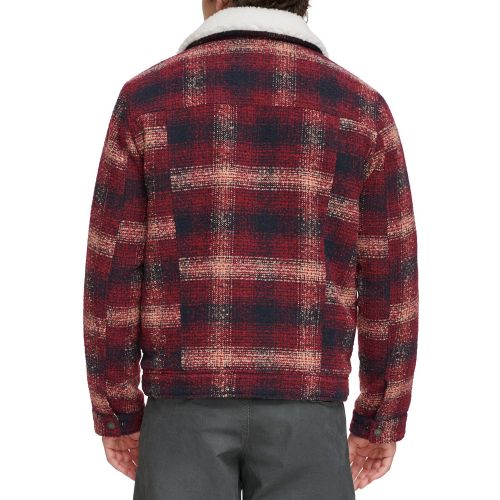 리바이스 Mens Plaid Fleece-Lined Trucker Jacket