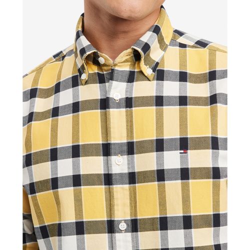 타미힐피거 Mens Regular-Fit Bold Check Button-Down Oxford Shirt