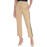 Womens Side-Striped Ankle Pants