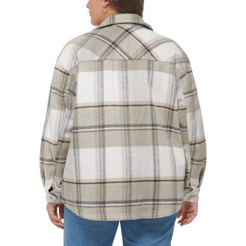리바이스 Plus Size Plaid Button-Up Shirt Jacket