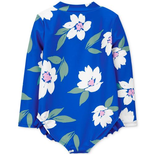카터스 Toddler Girls Floral-Print One-Piece Rash Guard Swimsuit