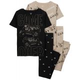 Little Boys Gamer 100% Snug Fit Cotton Pajamas 4 Piece Set