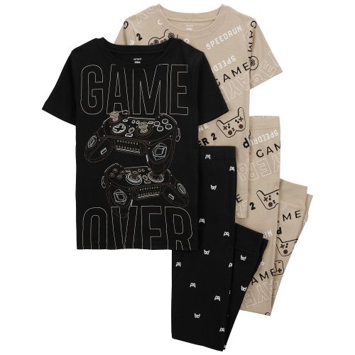 카터스 Little Boys Gamer 100% Snug Fit Cotton Pajamas 4 Piece Set