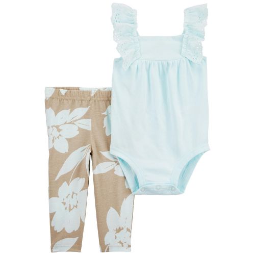 카터스 Baby Girls Sleeveless Bodysuit and Pants 2 Piece Set