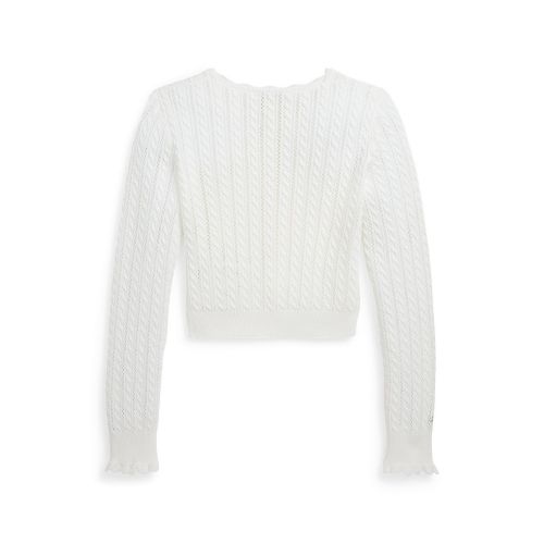 폴로 랄프로렌 Big Girls Pointelle-Knit Cotton Cardigan Sweater