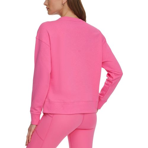 DKNY Womens Puff-Logo Long-Sleeve Sweatshirt