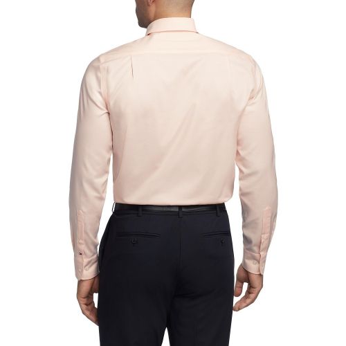 타미힐피거 Mens TH Flex Regular Fit Wrinkle Resistant Stretch Pinpoint Oxford Dress Shirt