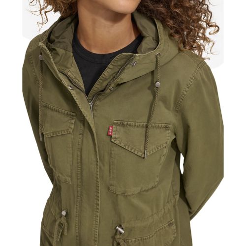 리바이스 Womens Lightweight Washed Cotton Military Jacket