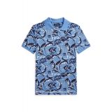 Big Boys Reef-Print Cotton Mesh Polo Shirt
