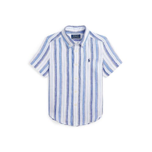 폴로 랄프로렌 Toddler and Little Boys Striped Linen Short-Sleeve Shirt