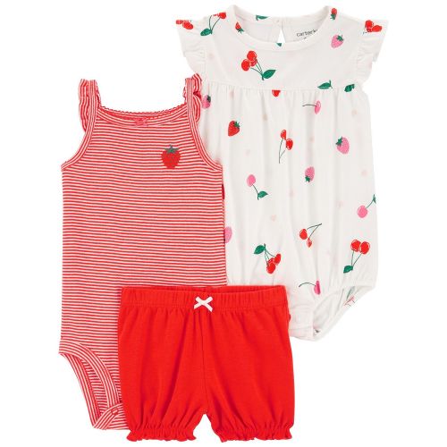 카터스 Baby Girls Little Bodysuit and Shorts 3 Piece Set