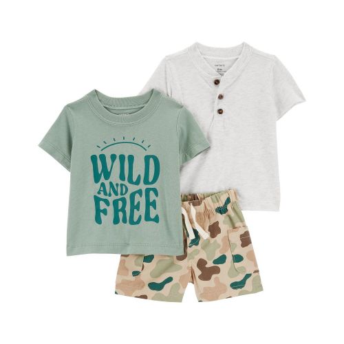 카터스 Baby Boys Camo Little Shorts and T-shirts 3 Piece Set