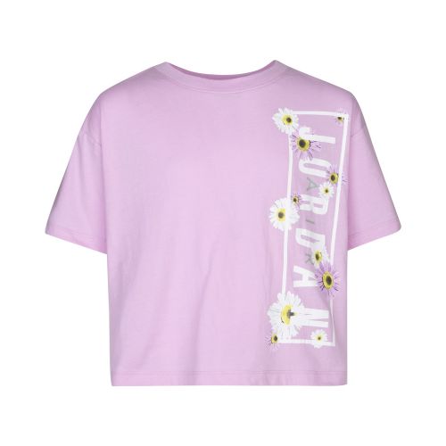 조던 Big Girls Air Flower Child Logo Short Sleeve Tee