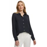 Womens Collared Button-Front Shirt