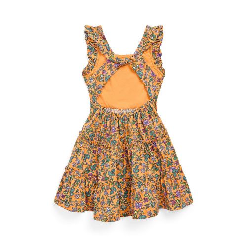 폴로 랄프로렌 Toddler and Little Girls Floral Ruffled Cotton Jersey Dress
